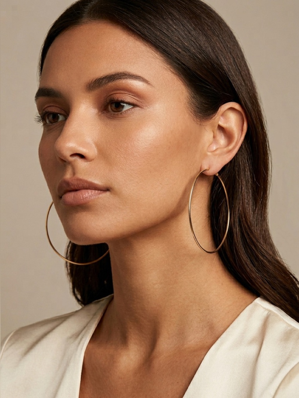 77: House of Harlow 1960 Gold Plated Hoop Earrings